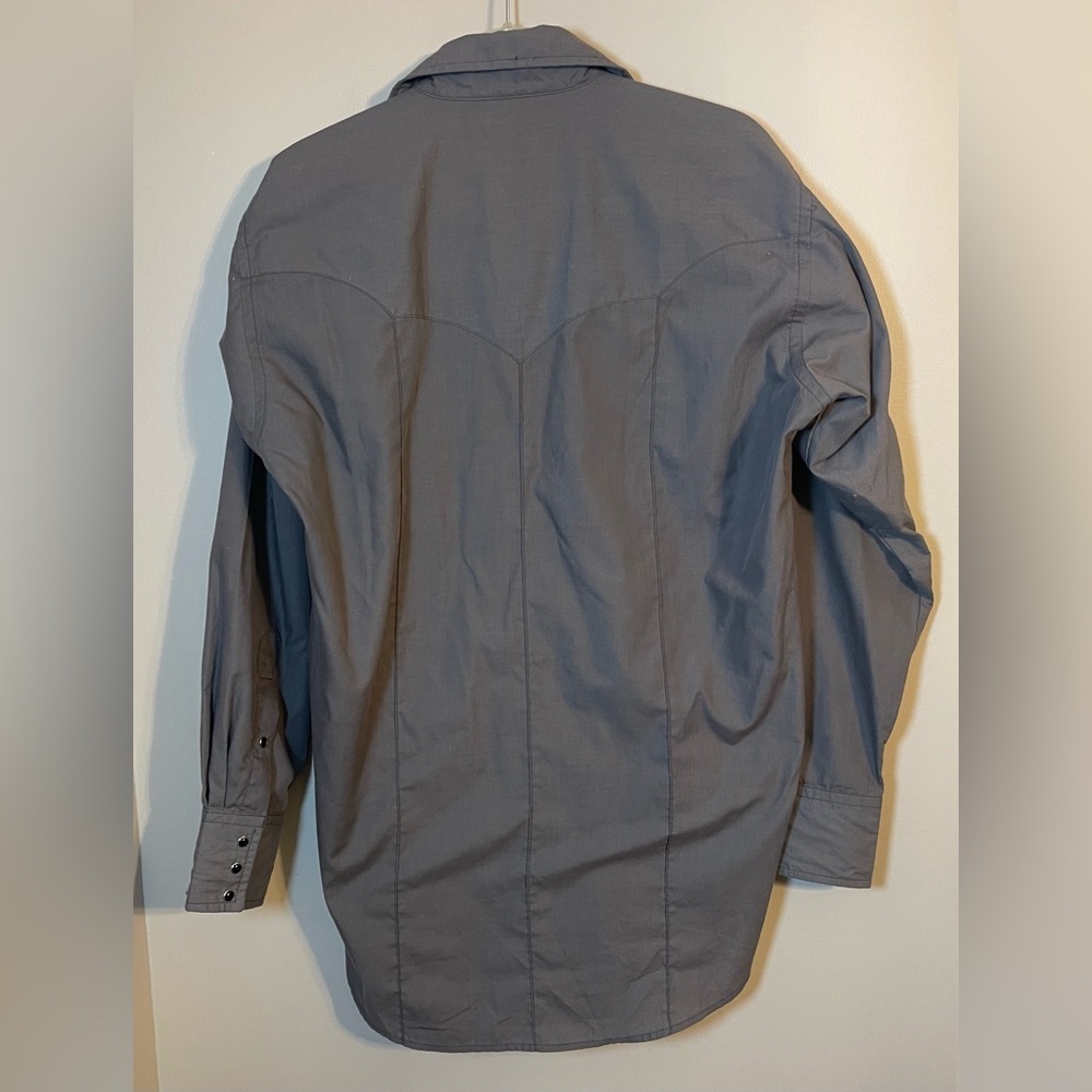 Flying R Ranchwear Gray Button-Up Shirt Classic Fit - Picture 8 of 8